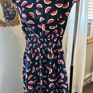 Kate Spade Navy Watermelon Print Midi Dress